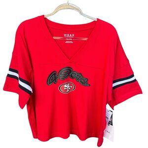 Wear by Erin Andrews San Francisco 49er Top Women Plus Size XXL 2X Cotton V-neck